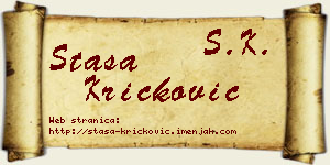 Staša Kričković vizit kartica